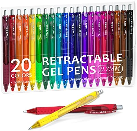 Shuttle Art Gel olovke u boji, 20 boja uvlačive Gel olovke sa mastilom sa rukohvatom, glatko