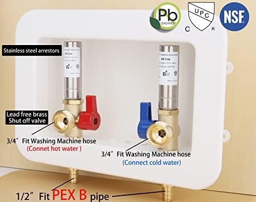 WHK perilica rublja, pex praonica zidna kutija za pranje rublja sa drenažom ugradne ventil za vodu Center