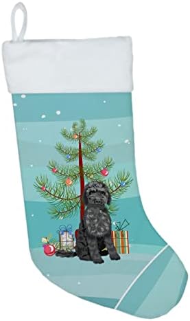 Caroline's WDK3003CS Doodle Black 2 Božićne božićne čarape, kamin Viseći čarape Božićna sezona Party Decor