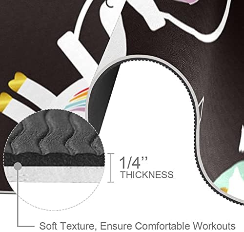 Yoga Mat jednorog svemirski Astronaut crna pozadina ekološka neklizajuća podloga za fitnes vježbe za Pilates i