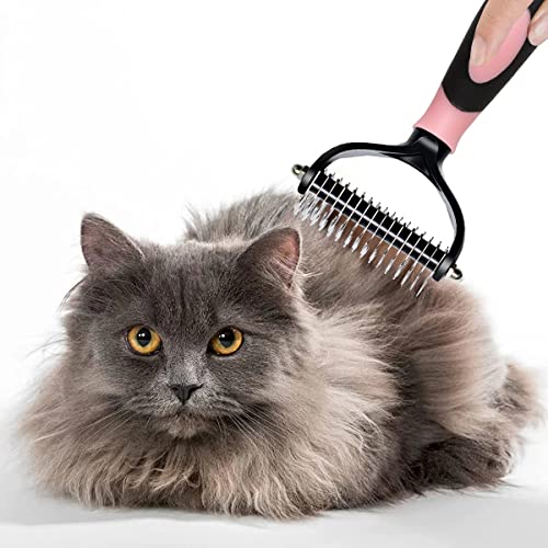 ZRKVSR alat za dotjerivanje kućnih ljubimaca，2 Sidedcoat Rake za pse & amp; mačke，alat za uklanjanje dlaka odličan