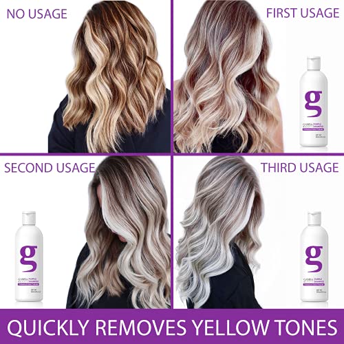 Gamba Beauty Purple šampon za plavušu kosu - uklanja neželjene žute tonove - brzo svijetlo plavuša,