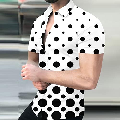 Muški majice dolje majice, modni 3D ispis kratkih rukava Trendy Slim Fit Tees Bluuses rever geometrijske haljine
