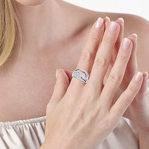 Modni dvostruki circon prsten za rođendan prijedlog poklona za angažman za angažman prsten za prsten