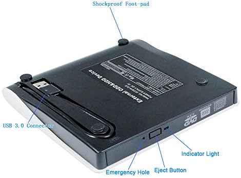 Bijeli USB 3.0 eksterni DVD CD ROM plejer optički uređaj, za iMac MacBook HP Dell Lenovo Asus Acer Toshiba