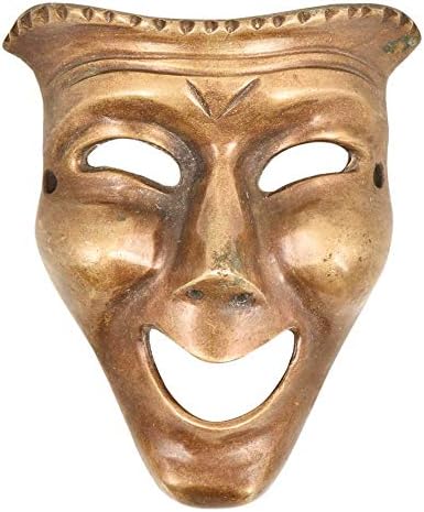 Indijska polica 4 komada vocalforlocal ručno rađen antikni mesing zidni viseći komediju Kazališne maske