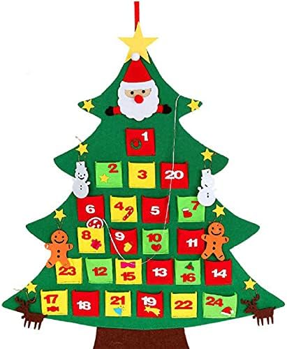 Homeriy Božić Advent Kalendar zid visi DIY kalendar odbrojavanje do Božića sa džepovima kući