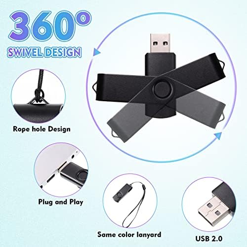 Xuhal 50 kom 128 MB USB fleš pogon Bulk Portable 2.0 Thumb diskovi sa pamkama SOMPERS Pendrive Disk Swivel Thumb