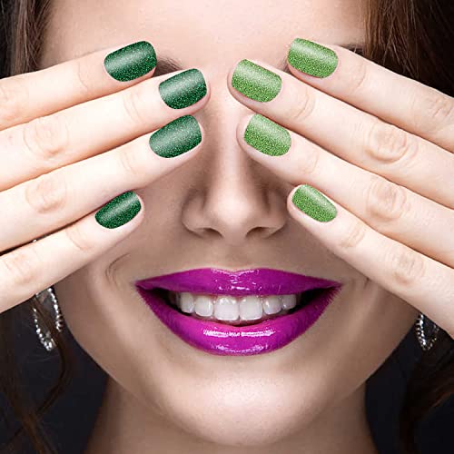 SILPECWEE 20 listova zelene trake laka za nokte opružni omotači za nokte za žene samoljepljive naljepnice za nokte trake za nokte pravi lak za nokte na noktima sa 1 kom turpijom za nokte