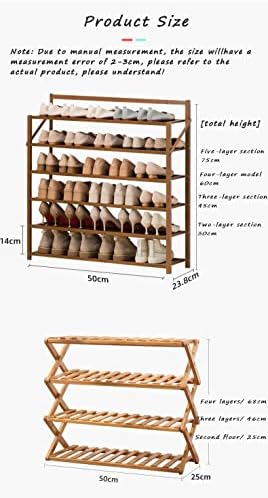 WYQQ Sklopivi vješalica za kućnu spavaonicu Trenutni bambusov stalak za skladištenje cipela prenosiv
