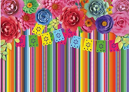 CHAIYA 7x5ft Meksička Fiesta tema pozadina Festival Rođendanska zabava Decor Cinco De Mayo Karneval šarene zastave cvjetni Baner Tabela dekor pozadina CY-125