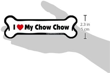 Zamislite ovaj magnet za kost, volim svoj Chow Chow, 2-inčni za 7-inčni