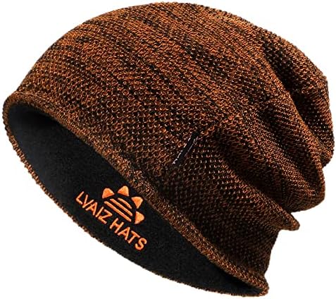 Lvaiz Muška zimska kapa kapa topla kapa od flisa za muškarce reverzibilne žene otporna na vjetar kapa za sat