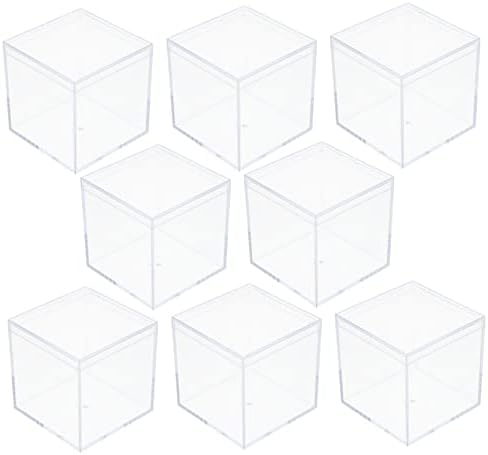 Colibanna 8pcs kutija za pohranu mini nakit Clear Organizer Box Mini skladištenje Tiny Box Mali prikaz kutija Prozirna kutija Square Cube Nakit kutija Clear Squall Cube