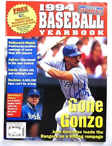 Juan Gonzalez potpisao Autograph Magazine Inside Baseball 1994 Rangers JSA AH04546-MLB magazini