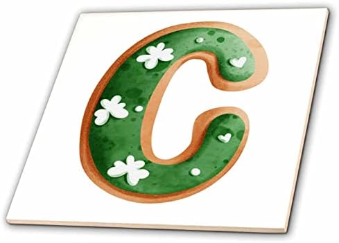 3drose Cute St Patricks Day Slika monograma kolačića inicijalne C-Tiles