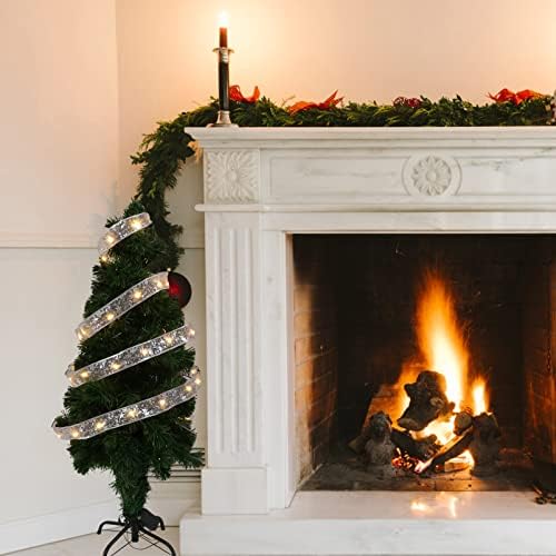 TOYANDONA 1pc omotavanje vanjski zid sa upaljenim privjesak ukrasi ukras zima svjetlosni zatvoreni srebro Božić Craft unutra lukovi svadbena zabava tkanina Božić vijenac dekorativna lampa