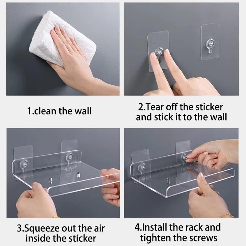 DOUBAO polica zidna viseća pregrada za kupatilo bez probijanja prozirna akrilna zidna polica zidni nevidljivi