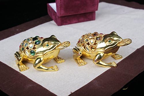 ZNewlook Gold Frog nakit kutija za nakit s nakitom s umetnom kristalnom Toadom novac žaba Simbol