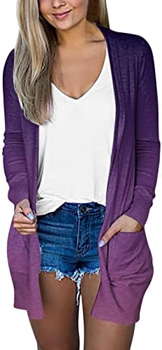 Ženska modna kardigan Ležerni džep za ispis Dugih rukava TOP CARDIGAN jakna Inc džemper Cardigan