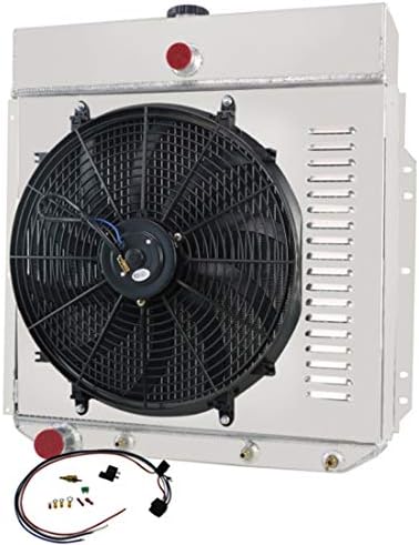 CoolingSky 62mm 4 reda jezgra aluminija radijator +Fan Pokrov & termostat relej Kit kompatibilan