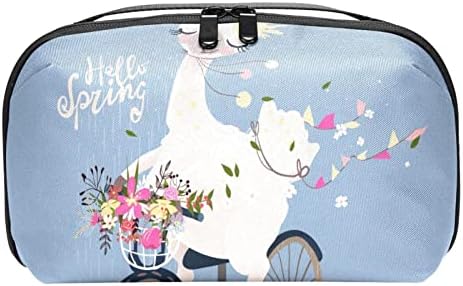 Elektronski Organizator, torba za organizatore putnih kablova torbica elektronska dodatna oprema za nošenje prenosiva vodootporna torba za odlaganje kabla, kabla, punjača, zdravo Spring Cartoon Animal Alpaca