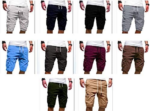 ANDongnywell Muški sportovi sportske kratke hlače Brzo suho za trening za pokretanje treninga više džepnih kratkih