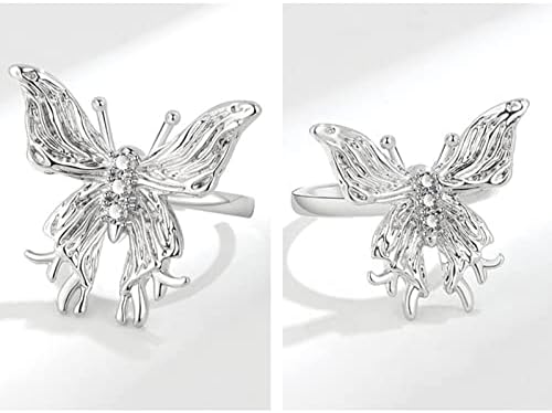 Trend lično Modni ulice Street Style Prsten ženski tečni leptir zajednički repni prsteni tamni