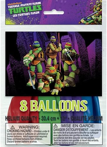 12 Tinejdžerski mutant ninja kornjače lateks baloni, 8ct