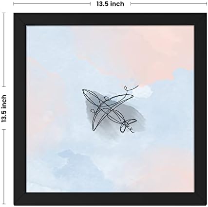 Ritwikas apstraktna zidna Umjetnost slobodnog obrisa aviona | slikanje s Ramom za uređenje doma i ureda | raznobojno digitalno slikarstvo / 13,5 inča x 13,5 inča
