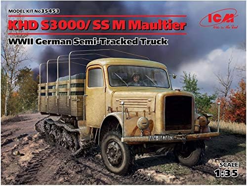 ICM ICM35453 35453 model Kit KHD S3000 / SS M Mulle Drugog svjetskog rata njemački polu-Gusjeničarski kamion 1:35 Maultier, Crna