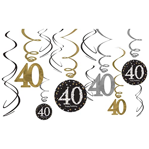 Amscan Sparkull Proslava 40 Vrijednost paketa Folija Korištenja, 12 kom