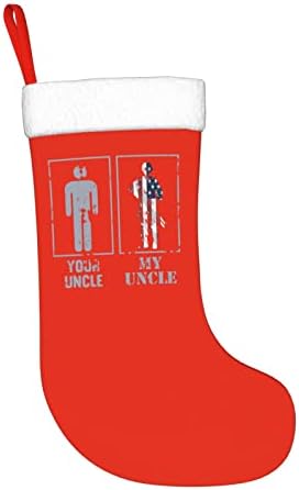Yuyuy ujače moj ujak je vojnik Božićne čarape za odmor Kamin Smokavicu Hanging čarapa 18 inča