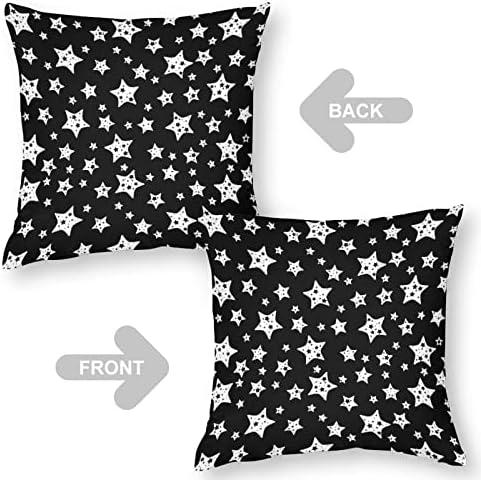Crno-bijeli zvjezdani uzorak bacaju jastuk sa jastukom sa jastukom sa zatvaračem za jastučnice