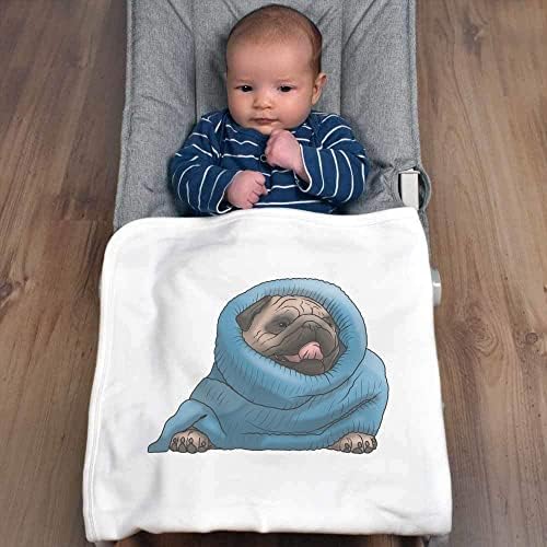 Azeeda 'Wooly Jumper Pug' Pamuk Baby pokrivač / šal