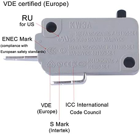 KW3A zamjena prekidača za mikrovalna vrata za mikrovalnu DR52 16A 125/250V