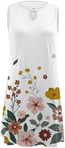 Boho haljina za žene 2023. ljetni cvjetni ispis bez rukava bez rukava kravata visoki struk povremeni ženski