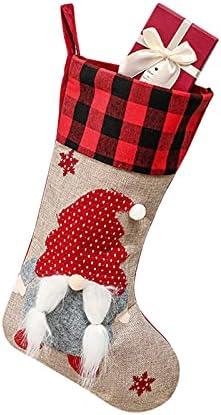 Crystal Gemstones Clear Božićne čarape Držači Crveni plaćeni Gnome Porodični ukrasi Viseći čarape
