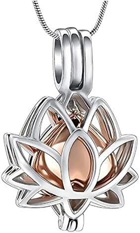 AC914 Custom nehrđajući čelik Šuplji kremiranje nakit pepeo urnu privjesak ogrlica lotos cvjetni oblik
