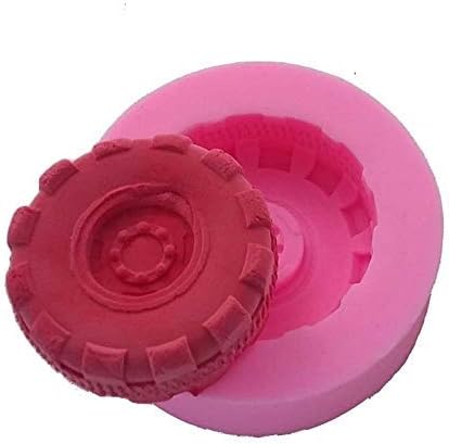 Okrugli oblik gume Fondant Silikonski kalup za alate za ukrašavanje torte 3D kotači za automobile
