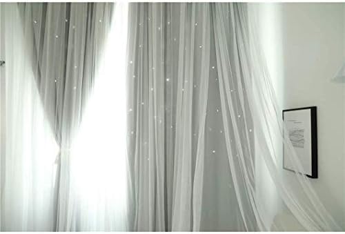 Yumuo Star zavjese zavjese za dječje djevojke, šareni dvostruki sloj zvijezde prozor zavjesa
