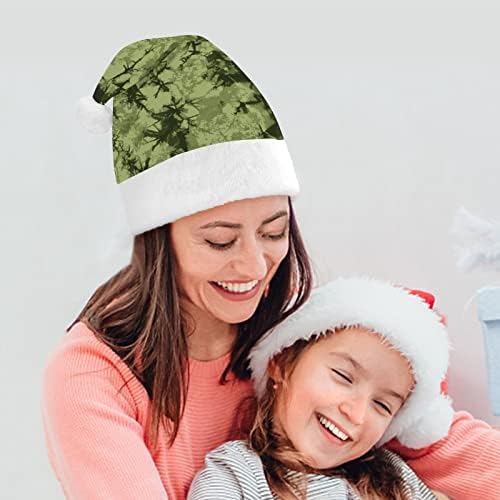 Zelena Camo Tie Dye Božićni šešir Santa šešir za unisex odrasle Comfort Classic Božić kapa za Božić Party