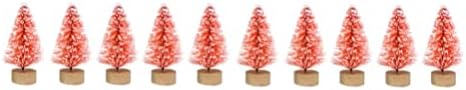 Toyvian 12pcs umjetna mini božićna stabla Sisal drveće sa drvenim bazom mini stabla tablice