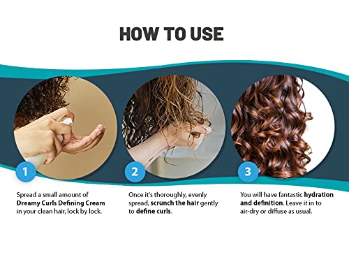 Agilise - Dreamy Curls Definiranje krema - kovrčavi proizvodi za kosu za žene, kovrčene krema za modeliranje za valovito i coily kosu, stiling proizvod - vegan, argan i kokosovo ulje, shea maslac - 33.8fl.oz / 1l