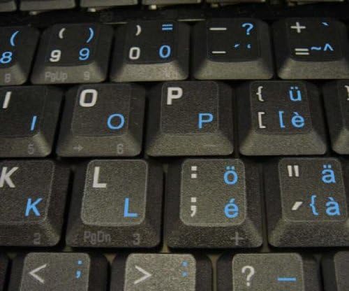 4keyboard švicarska tastatura naljepnica izgled s plavom slovom prozirne pozadine za radnu površinu,