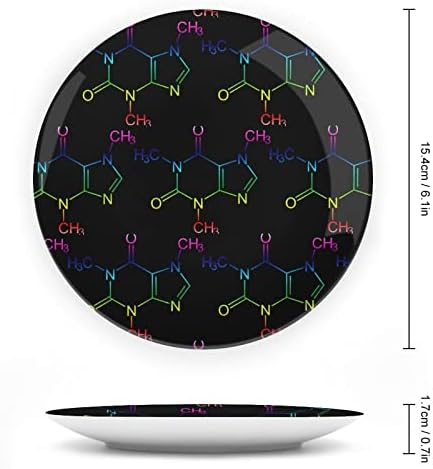 Kofein molekula tiskana kostna Kina Dekorativna ploča okrugla ploča sa zaslonom sa zaslonom za kućnu