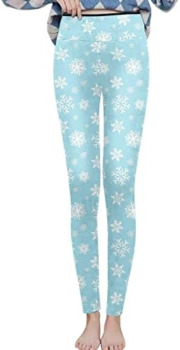 Žene zimske tople ruke oblikovane tajice, božićne tiskane debele toplotne baršunaste tajice xmas poklone plišane pantalone