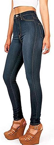 Andongnywell ženske uske rastezljive farmerke visokog struka sa visokim rastom tanke Fiit rastezljive teksas pantalone sa džepovima