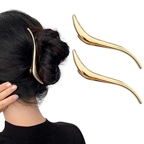 Slim nevidljivi zlatni površinski metalni kose s kopčom s francuskim brješima za kosu za kosu za kosu