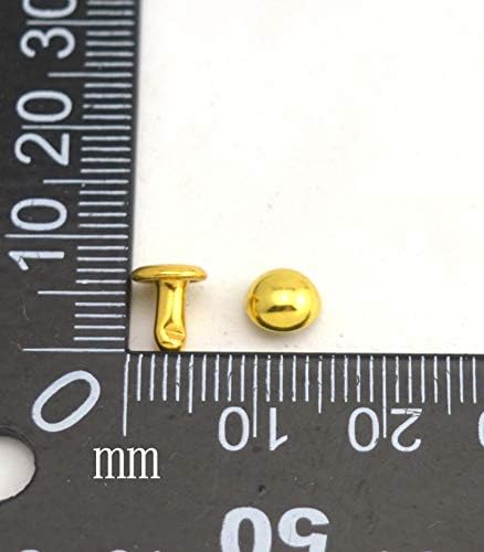 Wuuycoky Golden Dvostruka kapa gljiva zakovice metalni nosač 8 mm i post 10 mm pakovanje od 300 setova